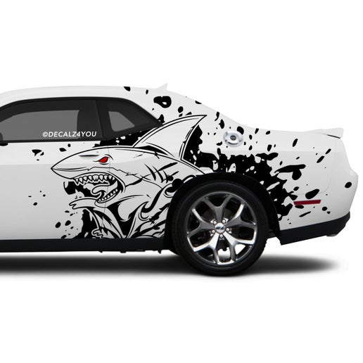 XL Angry Shark Side Graphic Includes Driver & Passenger Challenger 2008 - Current.