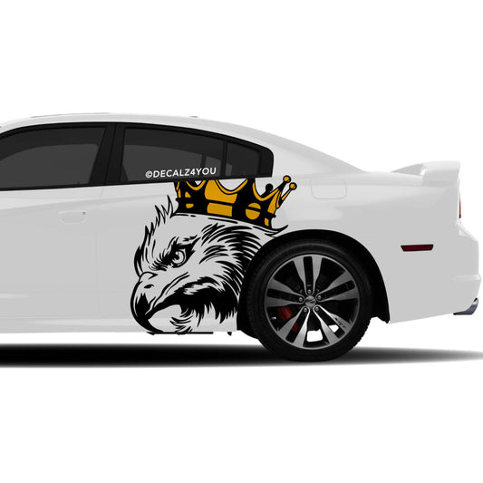 Large King Eagle Head Side Graphic Includes Driver & Passenger Charger 2011 - 2014