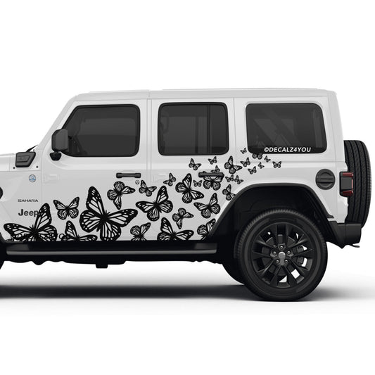 Beautiful Butterflies Side Graphic Includes Driver & Passenger Wrangler 2018 - Current