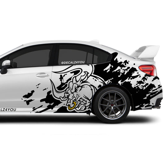 Large Angry Bull XL Side Graphic Includes Driver & Passenger Impreza WRX 2014 - 2021