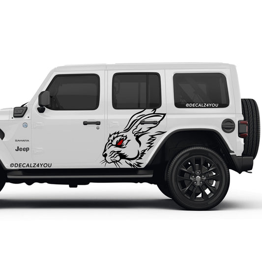 Angry Rabbit Side Graphic Includes Driver & Passenger Wrangler 2018 - Current