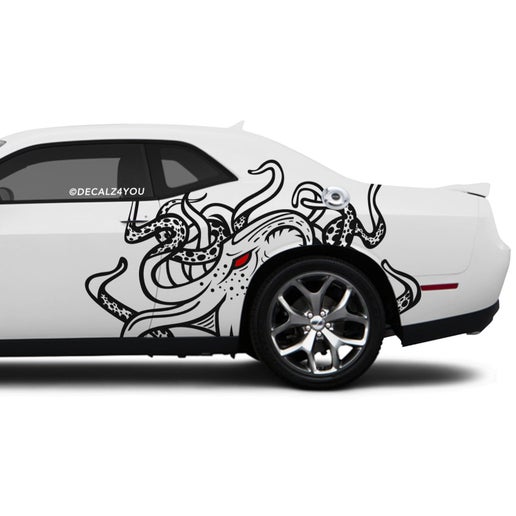 Large Kraken Side Graphic Includes Driver & Passenger Challenger 2008 - Current.