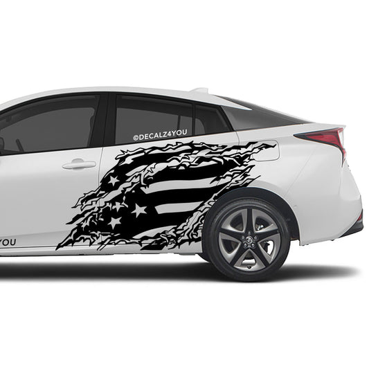 Distressed American Flag Side Graphic Includes Driver & Passenger Prius 2016 - 2022