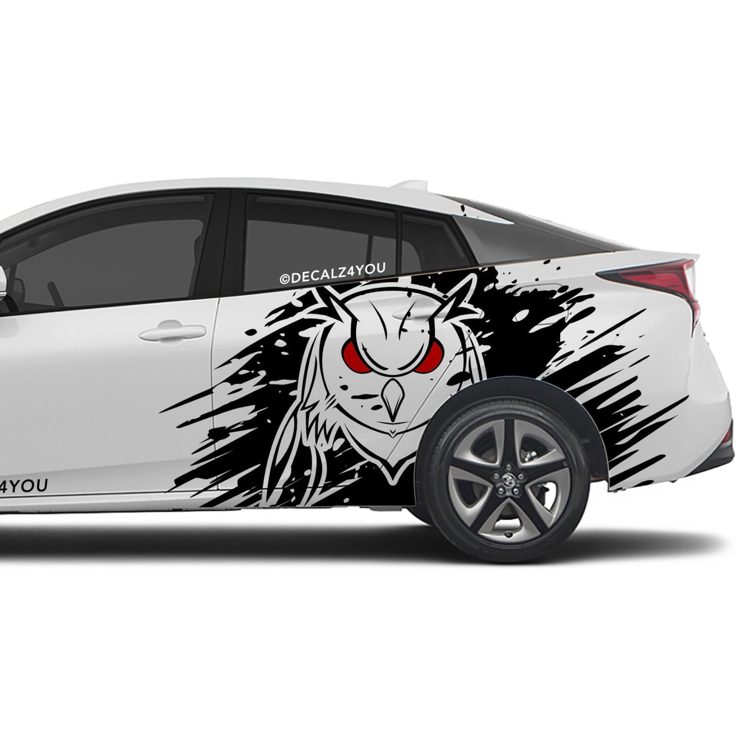 Angry Owl Side Graphic Includes Driver & Passenger Prius 2016 - 2022