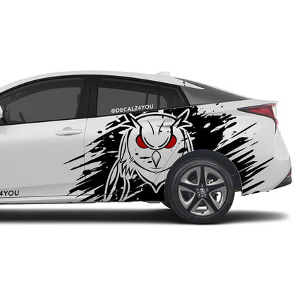Angry Owl Side Graphic Includes Driver & Passenger Prius 2016 - 2022