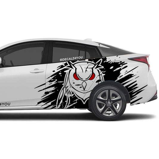 Angry Owl Side Graphic Includes Driver & Passenger Prius 2016 - 2022