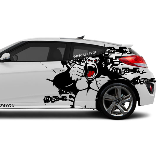 Angry Gorilla Side Graphic Includes Driver & Passenger Veloster 2019 - Current
