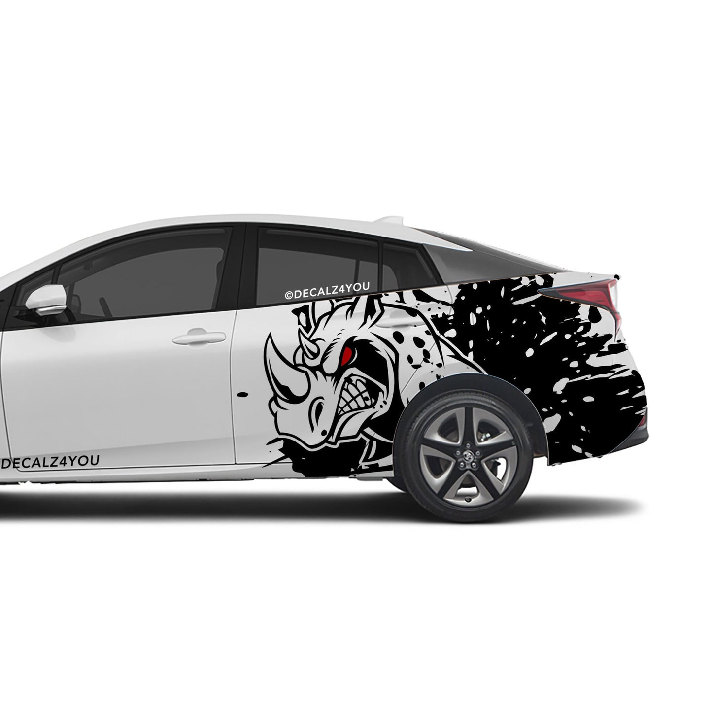 Mean Angry Rhino Side Graphic Includes Driver & Passenger Prius 2016 - 2022