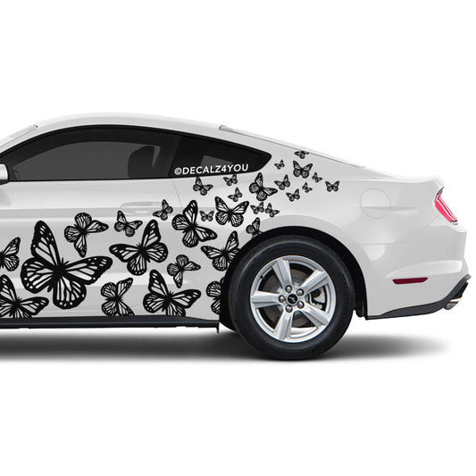 Beautiful Butterflies Side Graphic Includes Driver & Passenger Mustang 2015 - Current