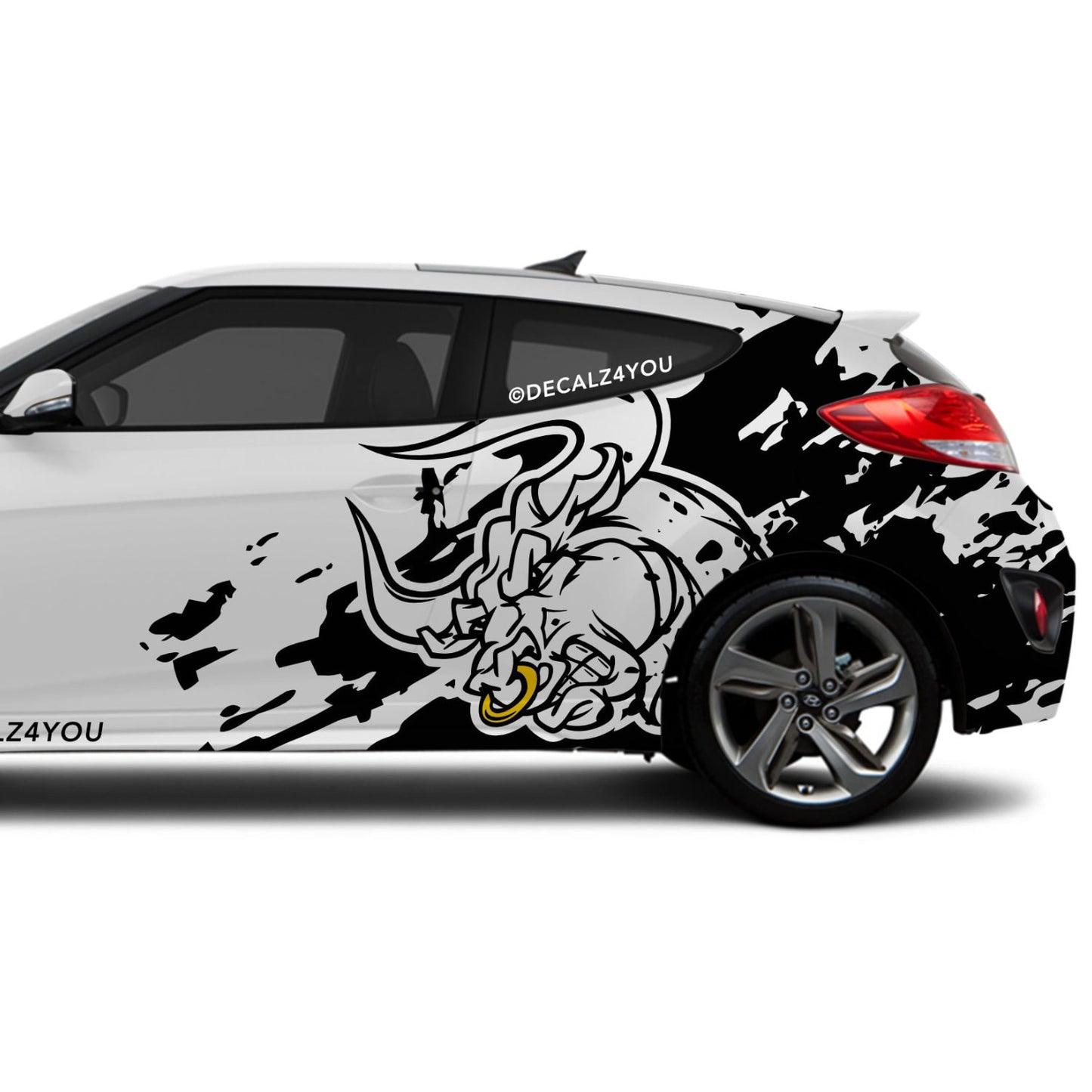 Large Angry Bull XL Side Graphic Includes Driver & Passenger Veloster 2019 - Current
