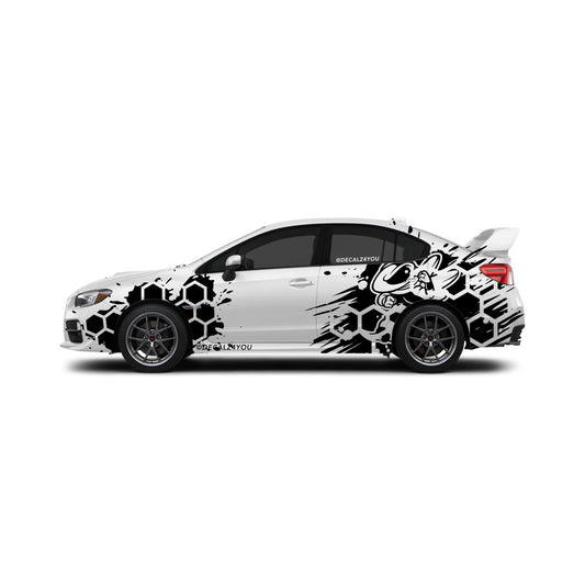 Full Size HoneyComb Bee Side Graphic Includes Driver & Passenger Impreza WRX 2014 - 2021