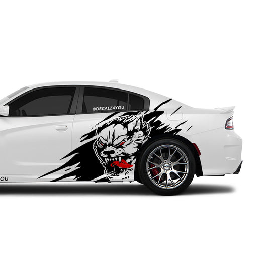 Angry Wolf Side Graphic Includes Driver & Passenger Charger 2015 - Current