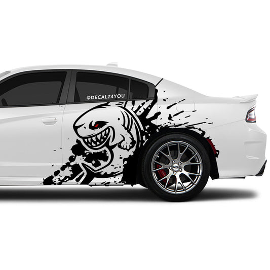 Angry Large Shark Side Graphic Includes Driver & Passenger Charger 2015 - Current