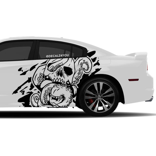 Skull Head Kraken Side Graphic Includes Driver & Passenger Charger 2011 - 2014