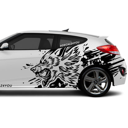 XL Wolf Side Graphic Includes Driver & Passenger Veloster 2019 - Current