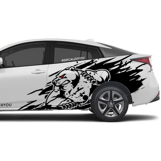 Angry Bear  XL  Side Graphic Includes Driver & Passenger Prius 2016 - 2022