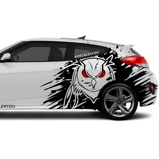 Angry Owl Side Graphic Includes Driver & Passenger Veloster 2019 - Current