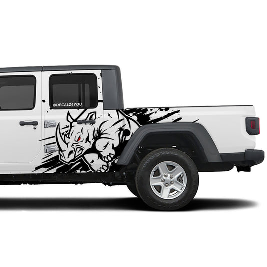 Large Angry Rhino Side Graphic Includes Driver & Passenger Gladiator 2020 - Current