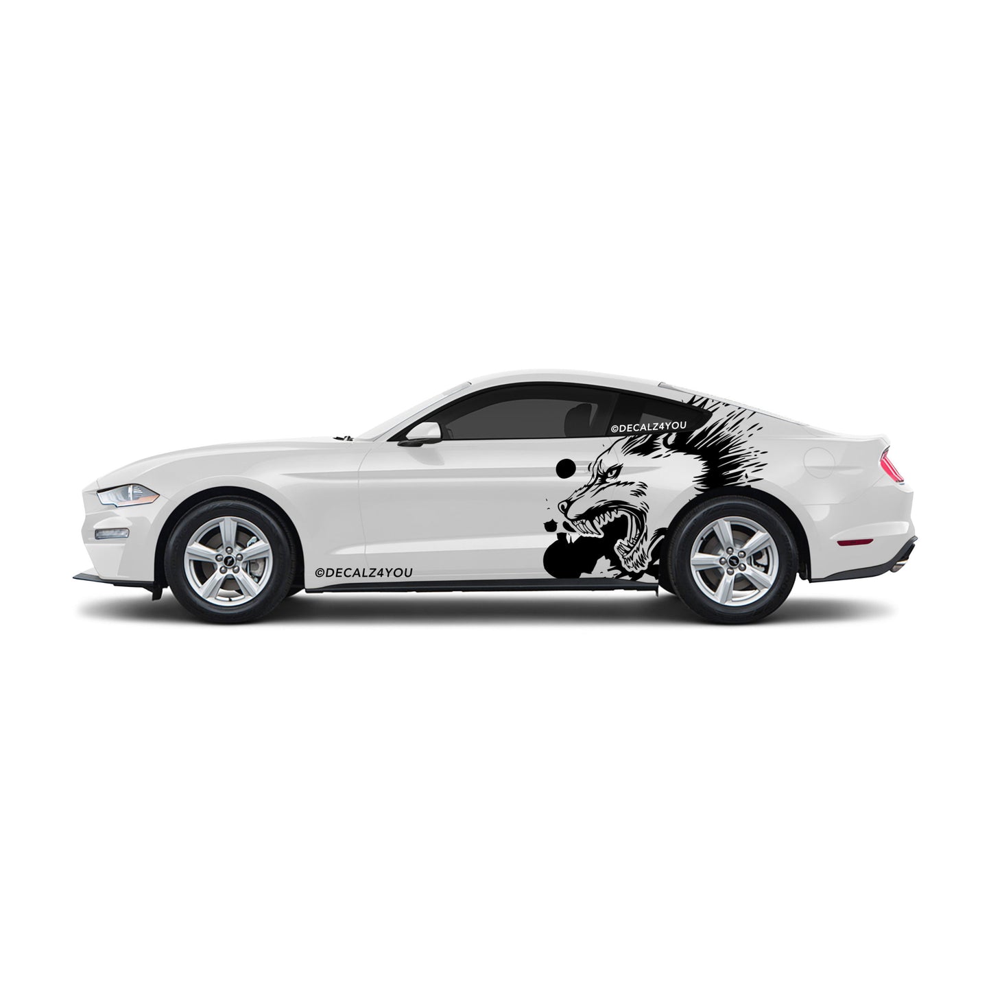 XL Snarling Wolf Side Graphic Includes Driver & Passenger Mustang 2015 - Current