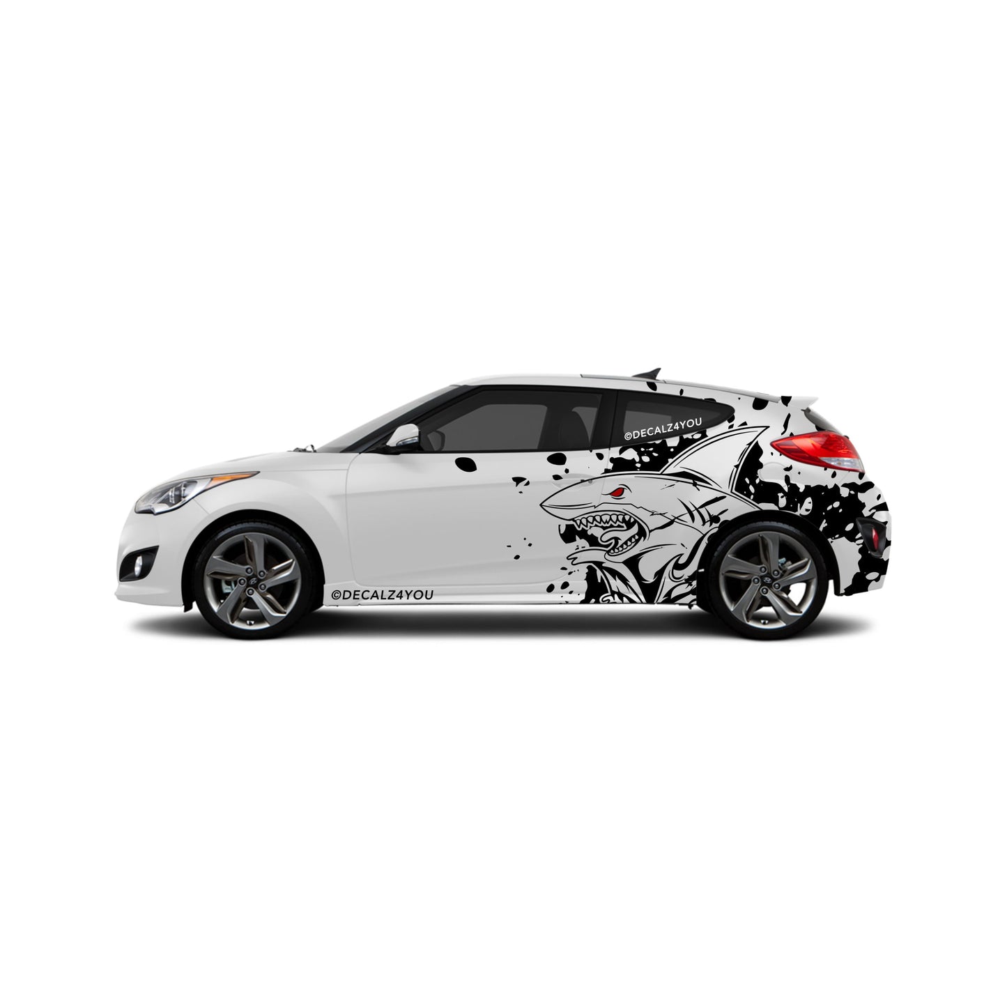 XL Angry Shark Side Graphic Includes Driver & Passenger Veloster 2019 - Current
