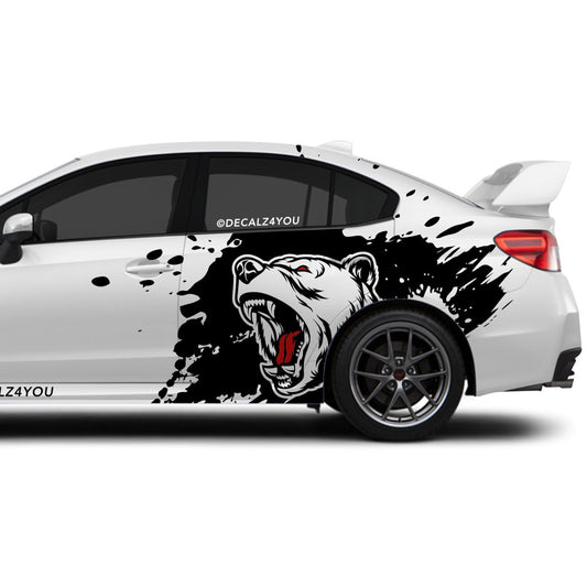 Large Angry Bear    Side Graphic Includes Driver & Passenger Impreza WRX 2014 - 2021