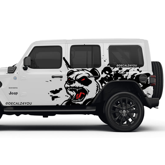 Angry Panda Side Graphic Includes Driver & Passenger Wrangler 2018 - Current
