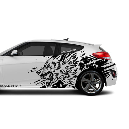 XL Wolf Side Graphic Includes Driver & Passenger Veloster 2019 - Current
