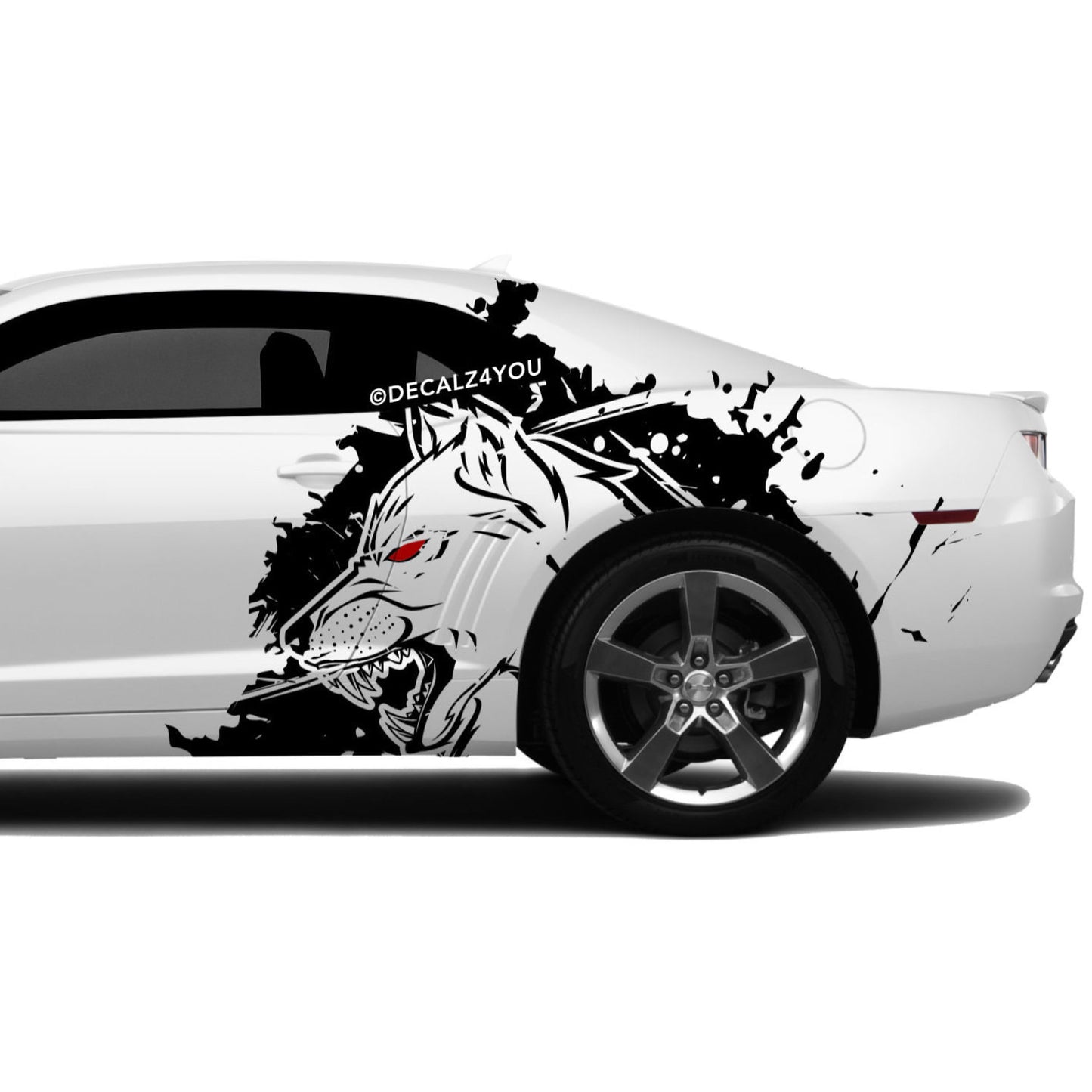 XL Mean Angry Wolf Side Graphic Includes Driver & Passenger Camaro 2010 - 2015