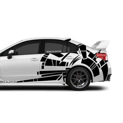 Abstract Extra Large Side Graphic Includes Driver & Passenger Universal