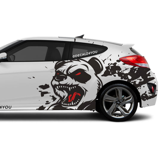 XL Angry Panda Side Graphic Includes Driver & Passenger Veloster 2019 - Current