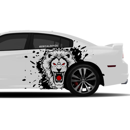 fierce Lion Side Graphic Includes Driver & Passenger Charger 2011 - 2014