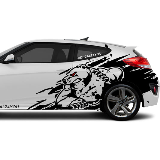 Angry Bear  XL  Side Graphic Includes Driver & Passenger Veloster 2019 - Current