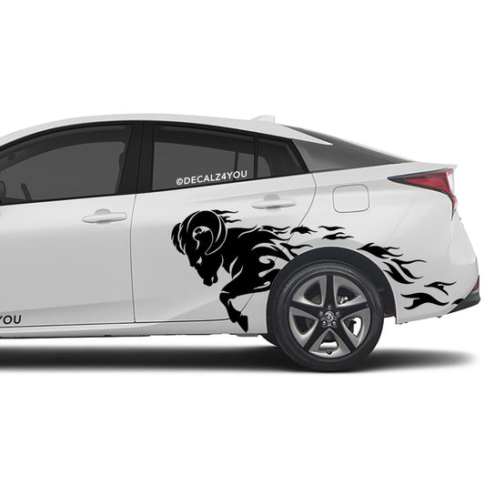 Angry Ram Side Graphic Includes Driver & Passenger Prius 2016 - 2022