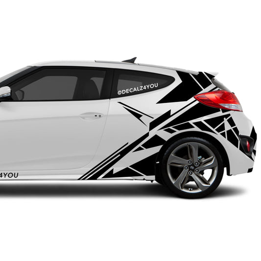 Abstract Lines Side Graphic Includes Driver & Passenger Veloster 2019 - Current