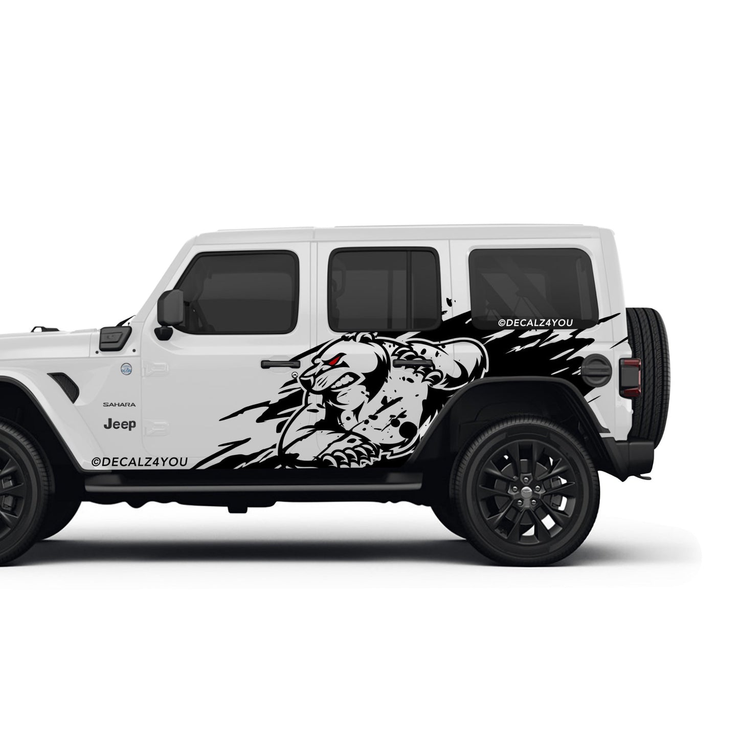 Angry Bear  XL  Side Graphic Includes Driver & Passenger Wrangler 2018 - Current