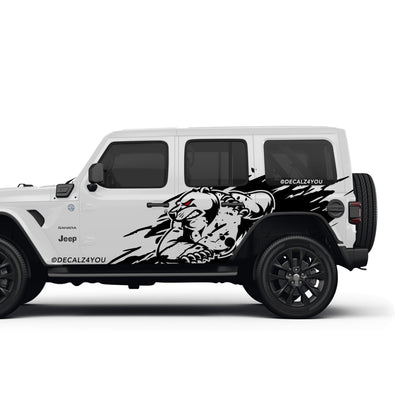 Angry Bear  XL  Side Graphic Includes Driver & Passenger Wrangler 2018 - Current