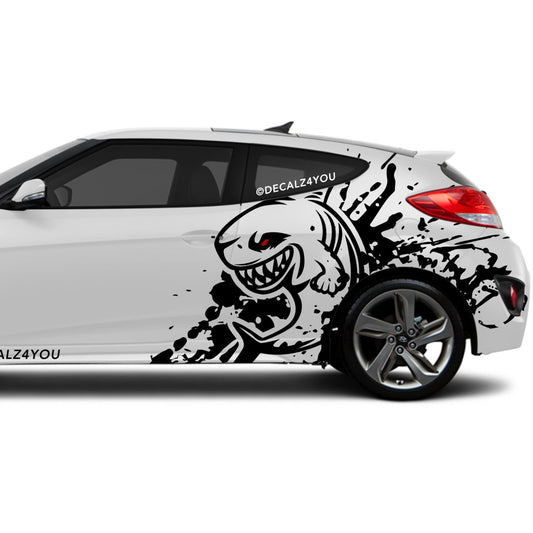 Angry Large Shark Side Graphic Includes Driver & Passenger Veloster 2019 - Current