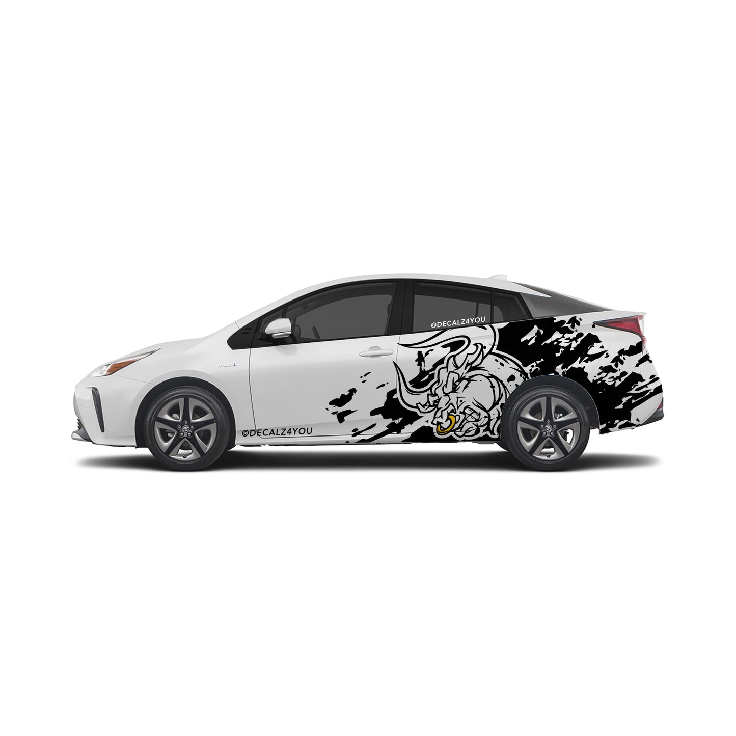 Large Angry Bull XL Side Graphic Includes Driver & Passenger Prius 2016 - 2022