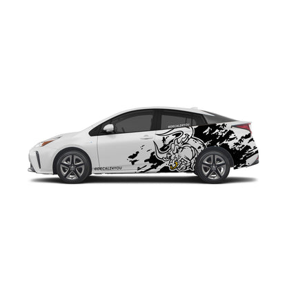 Large Angry Bull XL Side Graphic Includes Driver & Passenger Prius 2016 - 2022