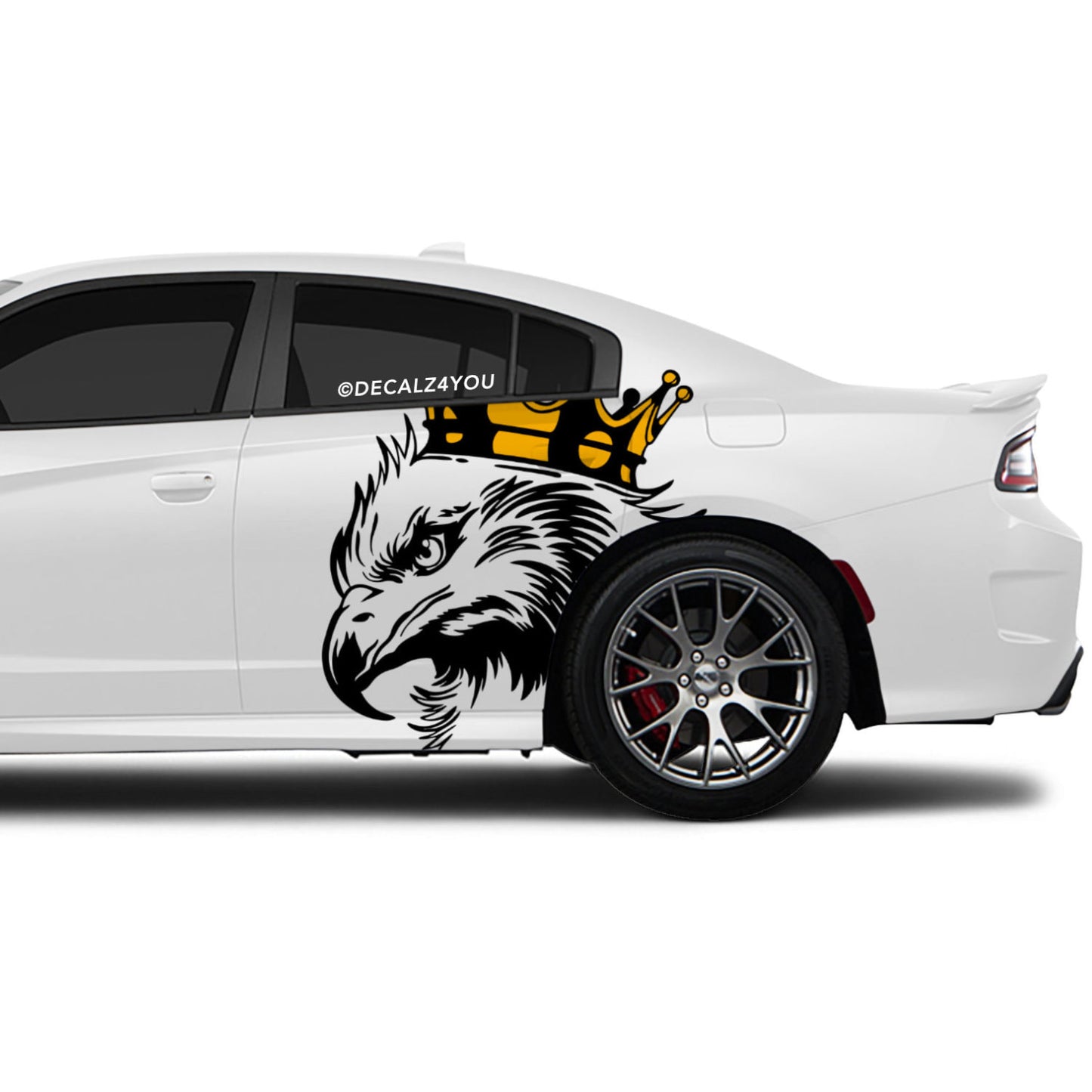 Large King Eagle Head Side Graphic Includes Driver & Passenger Charger 2015 - Current