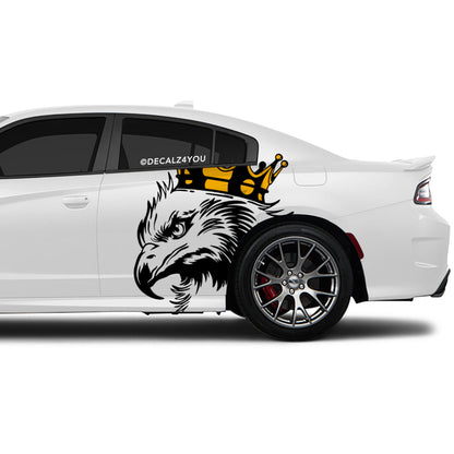 Large King Eagle Head Side Graphic Includes Driver & Passenger Charger 2015 - Current