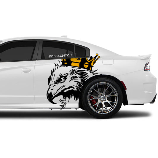Large King Eagle Head Side Graphic Includes Driver & Passenger Charger 2015 - Current