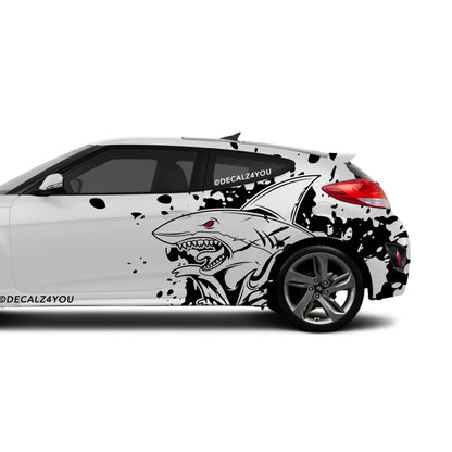XL Angry Shark Side Graphic Includes Driver & Passenger Veloster 2019 - Current