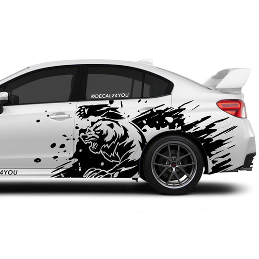 Angry Grizzly  Side Graphic Includes Driver & Passenger Universal