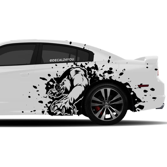 Mean Angry Bear    Side Graphic Includes Driver & Passenger Charger 2011 - 2014