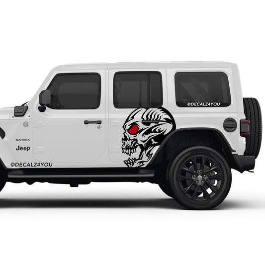 Skull Head Side Graphic Includes Driver & Passenger Wrangler 2018 - Current