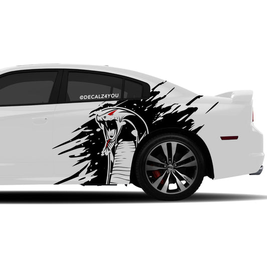 Angry Cobra  XL Side Graphic Includes Driver & Passenger Charger 2011 - 2014