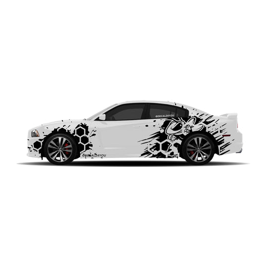 Full Size HoneyComb Bee Side Graphic Includes Driver & Passenger Charger 2011 - 2014