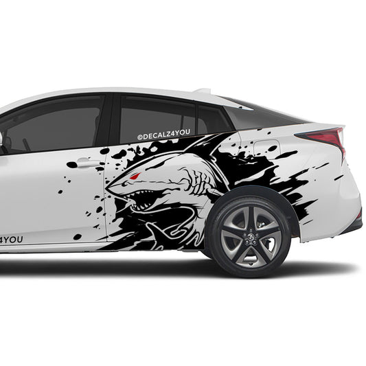 Angry Shark Side Graphic Includes Driver & Passenger Prius 2016 - 2022