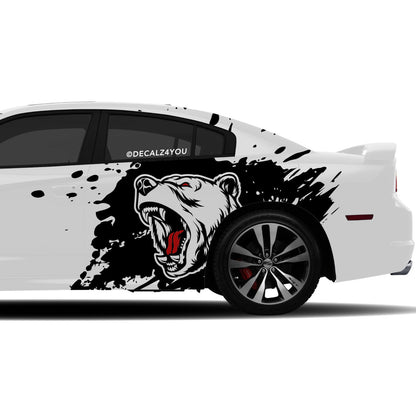 Large Angry Bear    Side Graphic Includes Driver & Passenger Charger 2011 - 2014